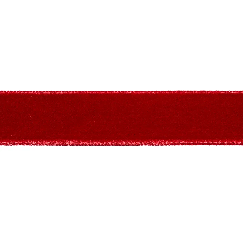 Schumacher Velvet Tape Medium trim in Crimson (80947)