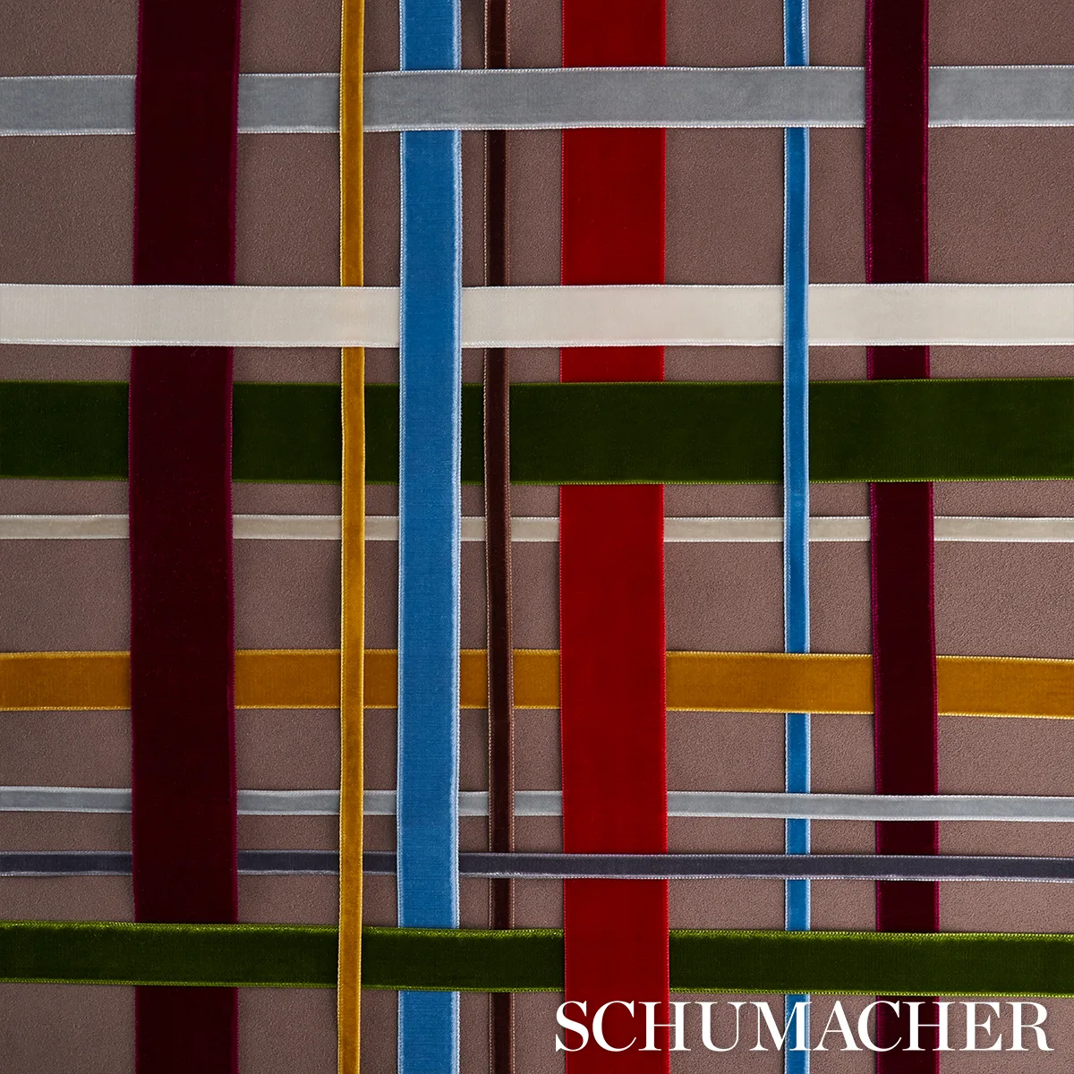 80928 | Velvet Tape Narrow - Aubergine Schumacher Velvet Tape Narrow trim in Aubergine (80928)