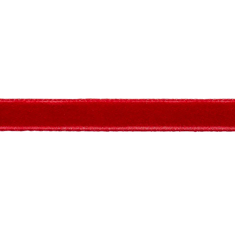 Schumacher Velvet Tape Narrow trim in Crimson (80927)