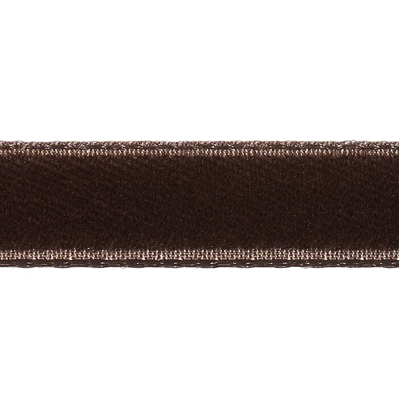 Schumacher Velvet Tape Narrow trim in Truffle (80929)
