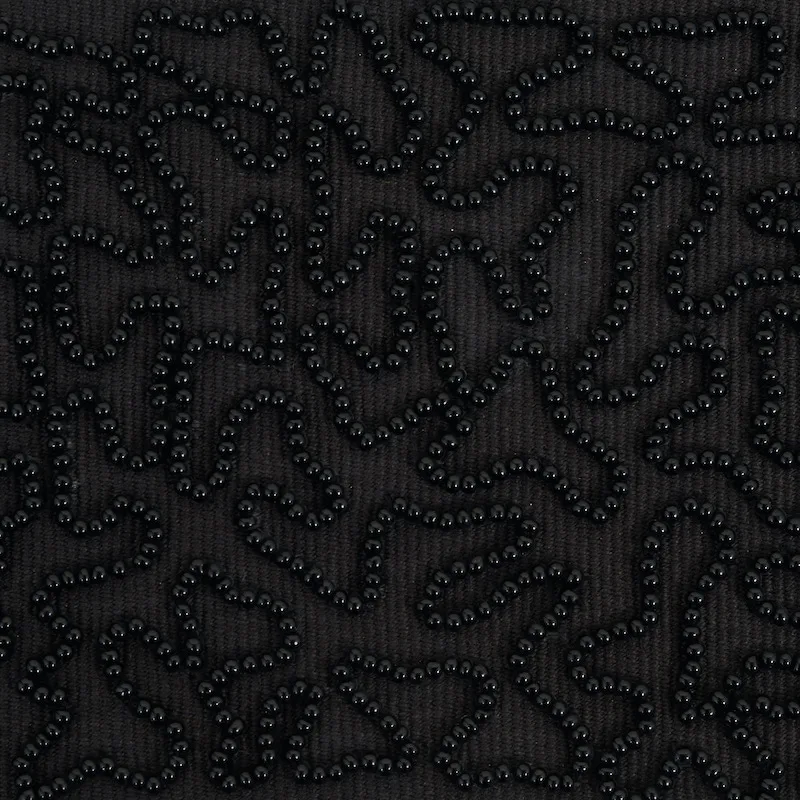 77482 | Vermicelli Beaded Tape - Black Schumacher Vermicelli Beaded Tape trim in Black (77482)