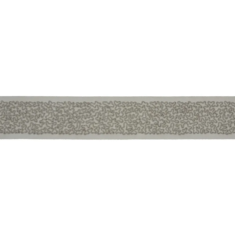 Schumacher Vermicelli Beaded Tape trim in Gunmetal (77480)