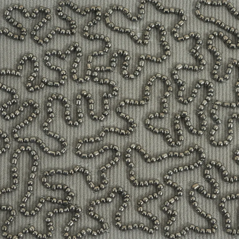 77480 | Vermicelli Beaded Tape - Gunmetal Schumacher Vermicelli Beaded Tape trim in Gunmetal (77480)
