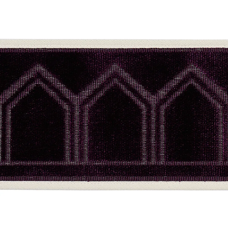 Schumacher Vizier Velvet Tape trim in Aubergine (75736)