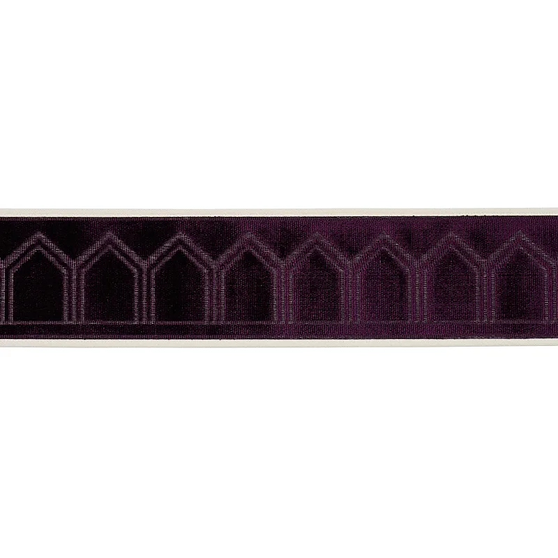 Schumacher Vizier Velvet Tape trim in Aubergine (75736)