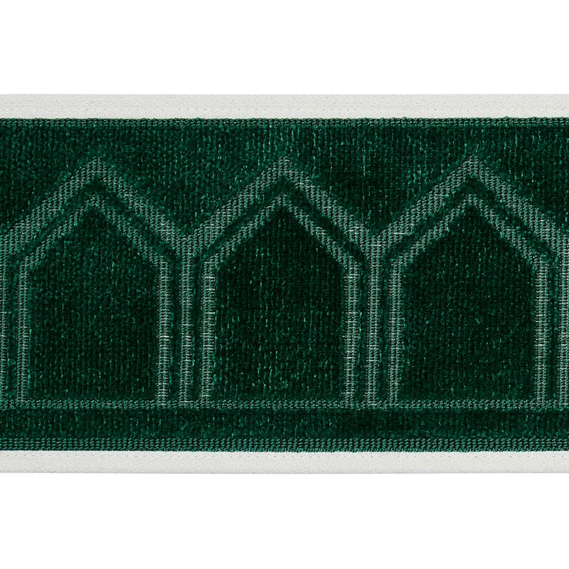 Schumacher Vizier Velvet Tape trim in Emerald (75737)