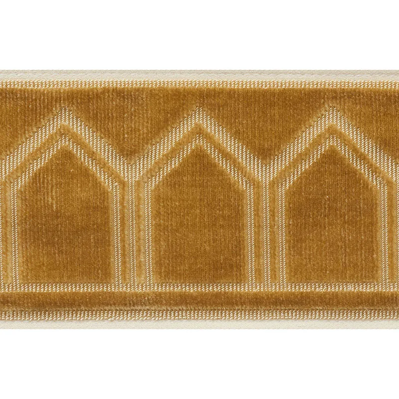 Schumacher Vizier Velvet Tape trim in Gold (75734)