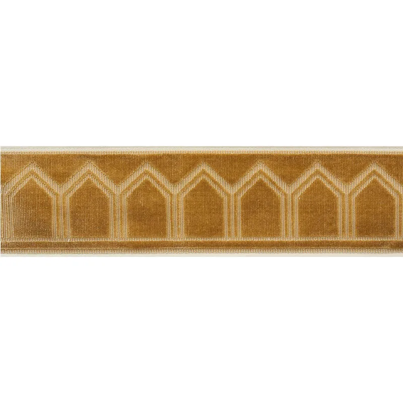 Schumacher Vizier Velvet Tape trim in Gold (75734)