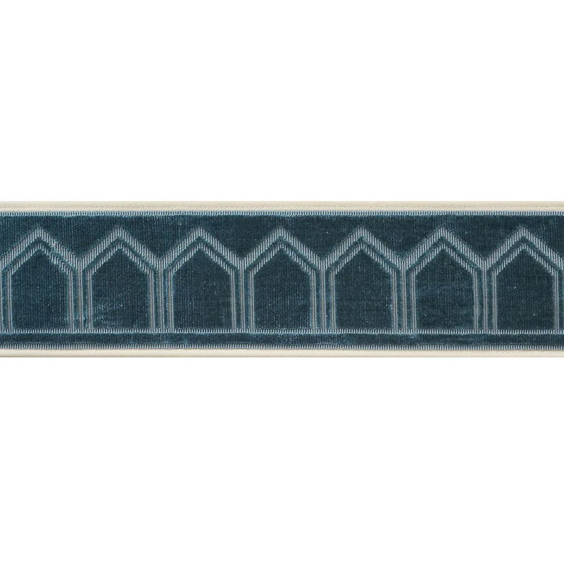 Schumacher Vizier Velvet Tape trim in Patina (75731)