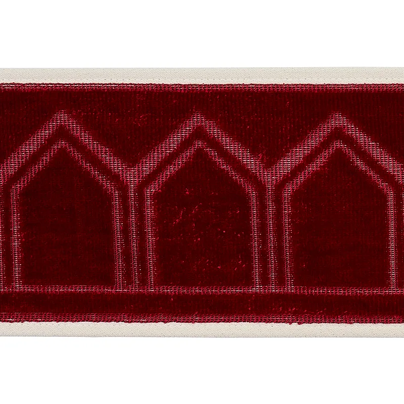 Schumacher Vizier Velvet Tape trim in Ruby (75735)