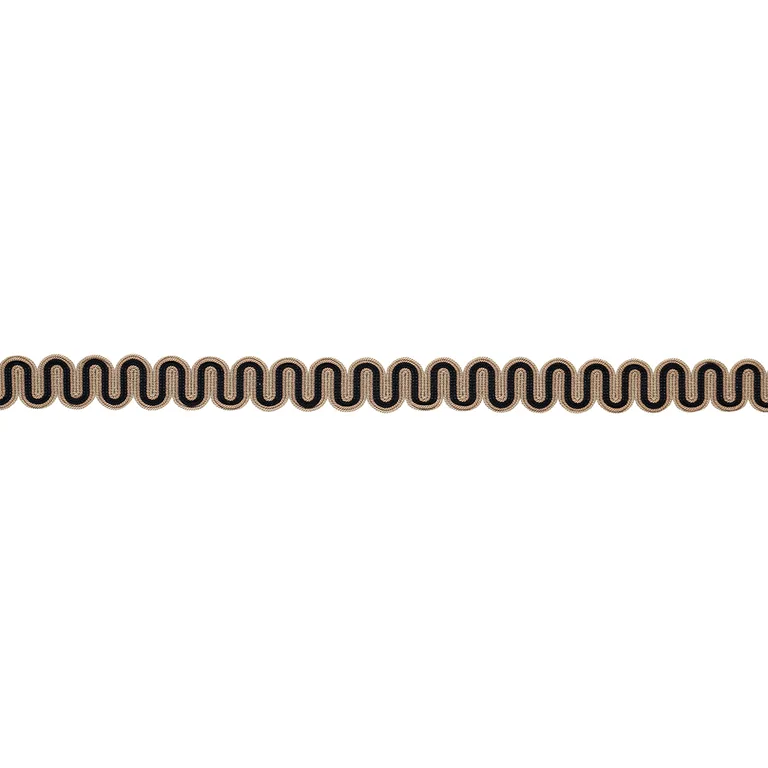 Schumacher Winding River Tape trim in Black & Camel (86360)