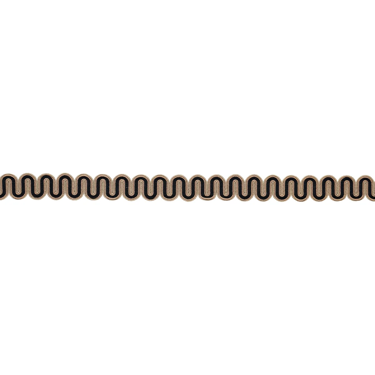 Schumacher Winding River Tape trim in Black & Camel (86360)