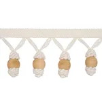 84700 | Wooden Ball Fringe - Ivory Schumacher Wooden Ball Fringe trim in Ivory (84700)