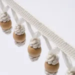 84700 | Wooden Ball Fringe - Ivory Schumacher Wooden Ball Fringe trim in Ivory (84700)