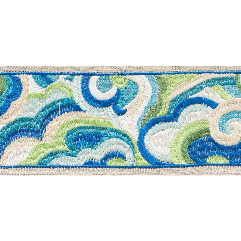 Schumacher Woodstock Tape trim in Peacock (76221)