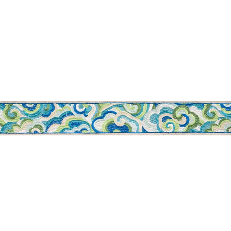 Schumacher Woodstock Tape trim in Peacock (76221)