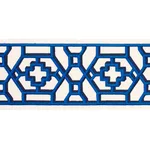 81280 | Zanzibar Trellis Tape - Blue Schumacher Zanzibar Trellis Tape trim in Blue (81280)