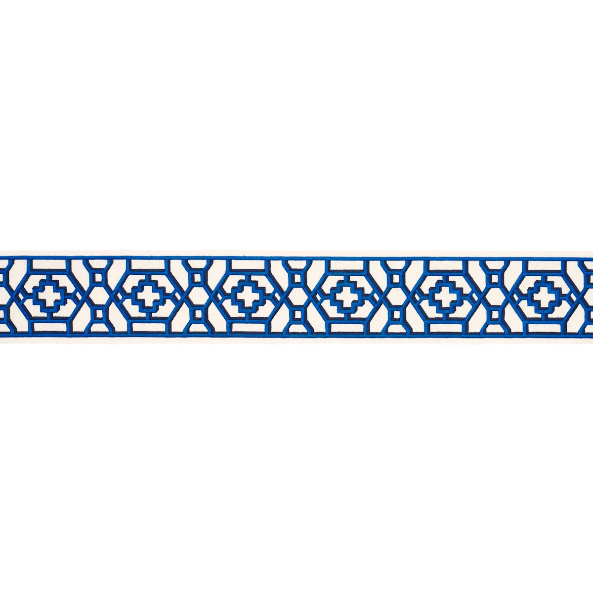 Schumacher Zanzibar Trellis Tape trim in Blue (81280)