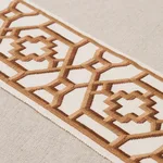 81282 | Zanzibar Trellis Tape - Camel Schumacher Zanzibar Trellis Tape trim in Camel (81282)