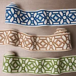 81282 | Zanzibar Trellis Tape - Camel Schumacher Zanzibar Trellis Tape trim in Camel (81282)