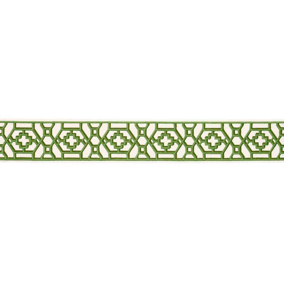 Schumacher Zanzibar Trellis Tape trim in Jade (81281)