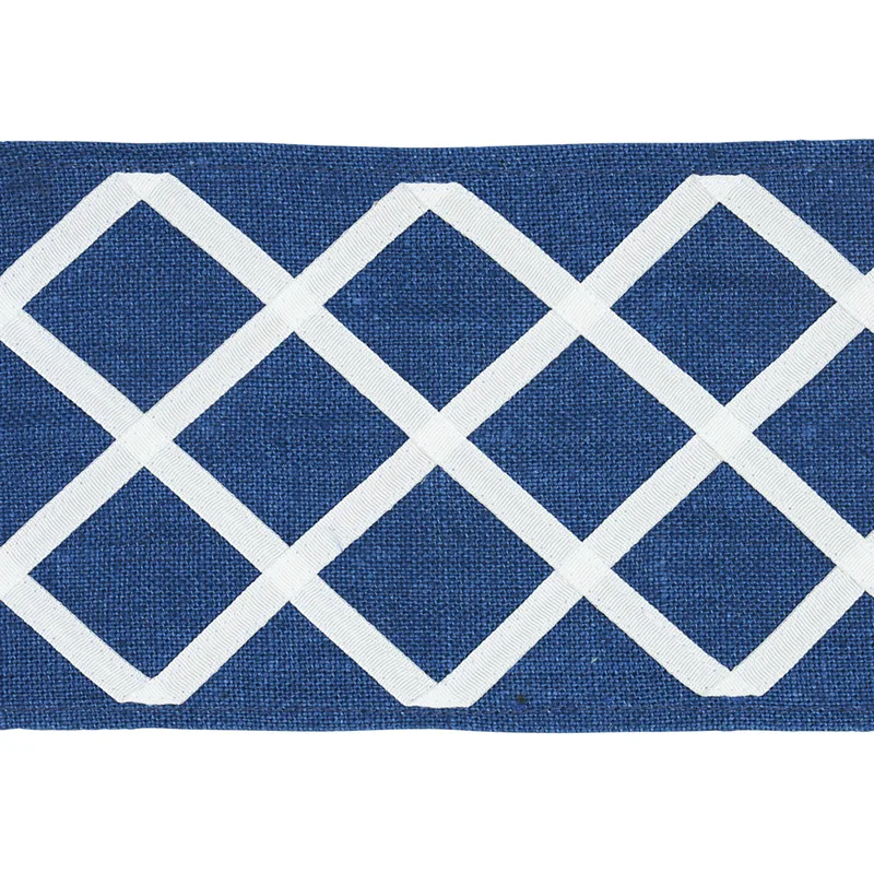 Schumacher Zella Appliquéd Tape trim in Blue (79441)
