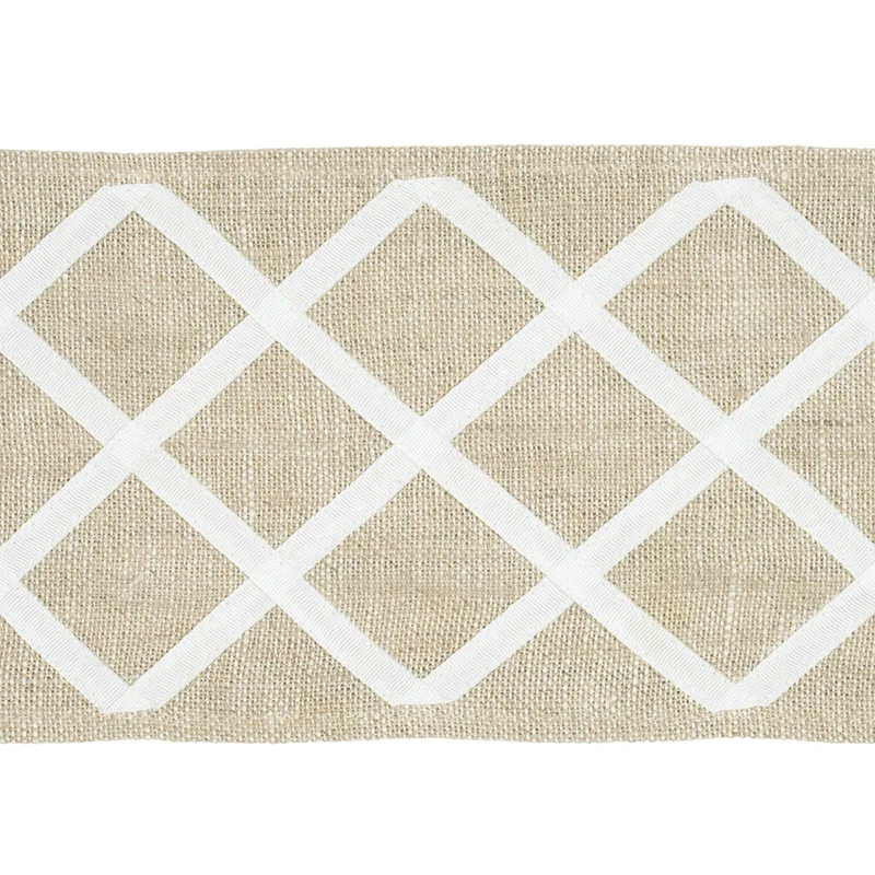 Schumacher Zella Appliquéd Tape trim in Natural (79442)