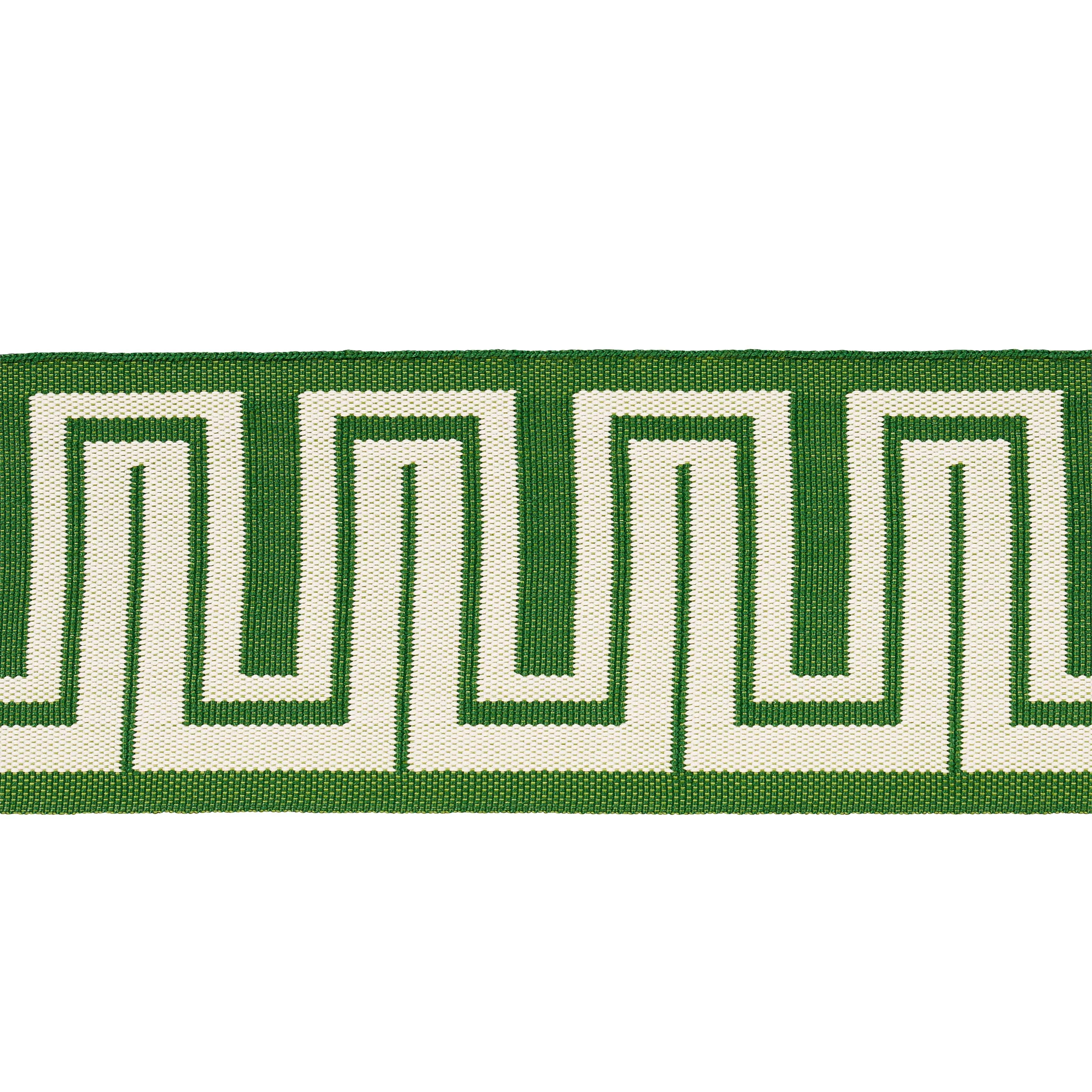 Schumacher Zeus Indoor/Outdoor Tape trim in Green (82441)