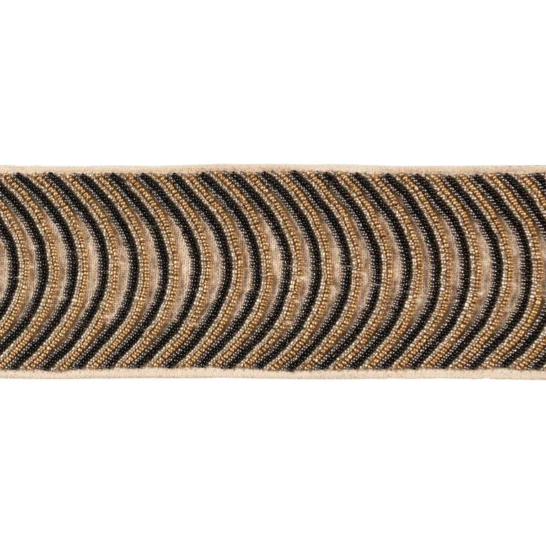 Schumacher Ziegfeld Hand Beaded Tape trim in Ebony (85570)