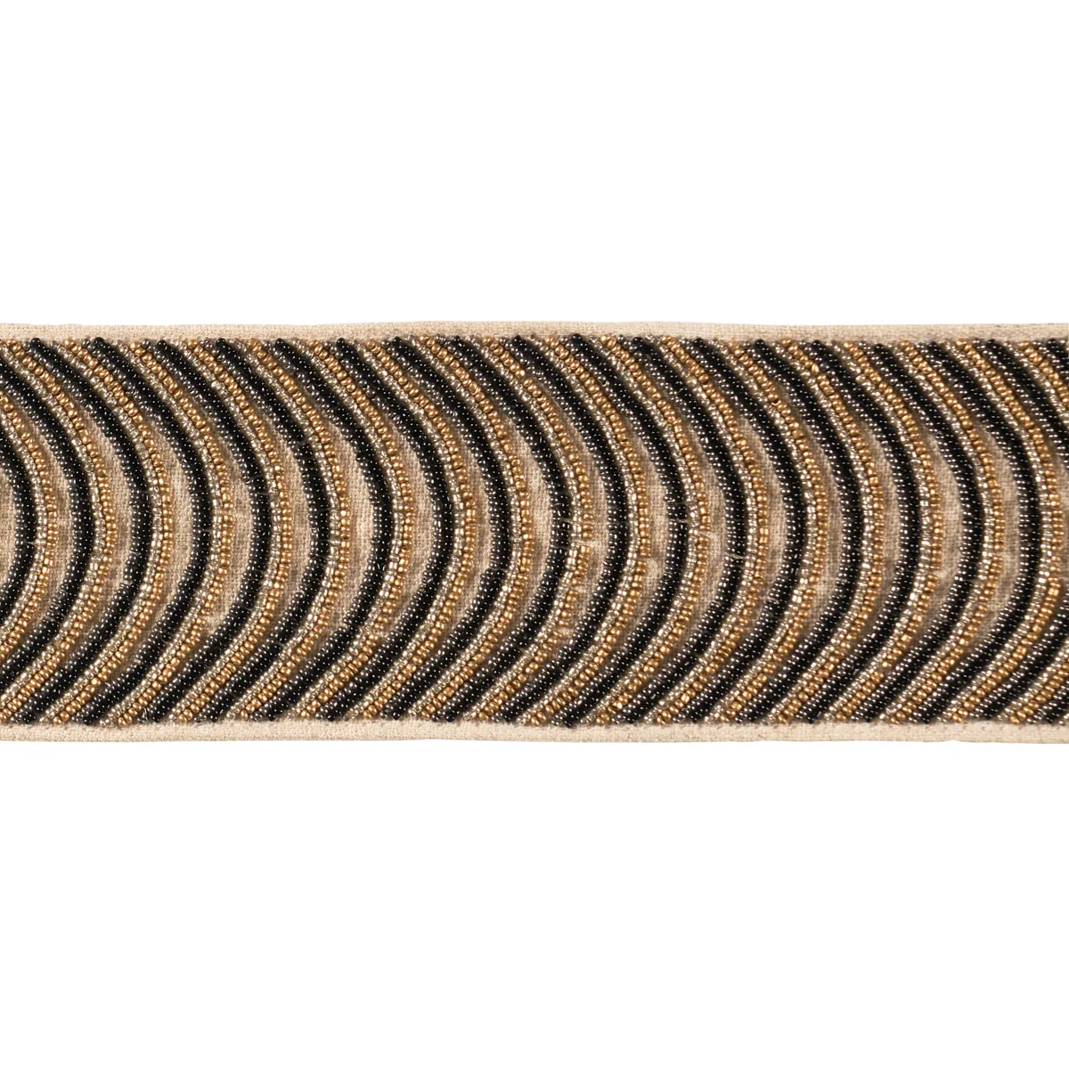 Schumacher Ziegfeld Hand Beaded Tape trim in Ebony (85570)