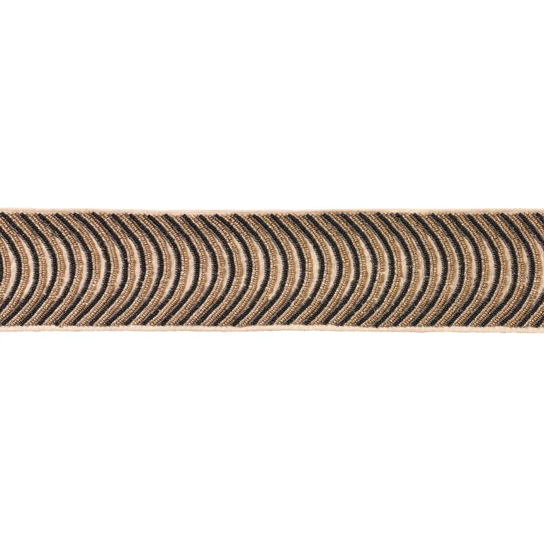 Schumacher Ziegfeld Hand Beaded Tape trim in Ebony (85570)