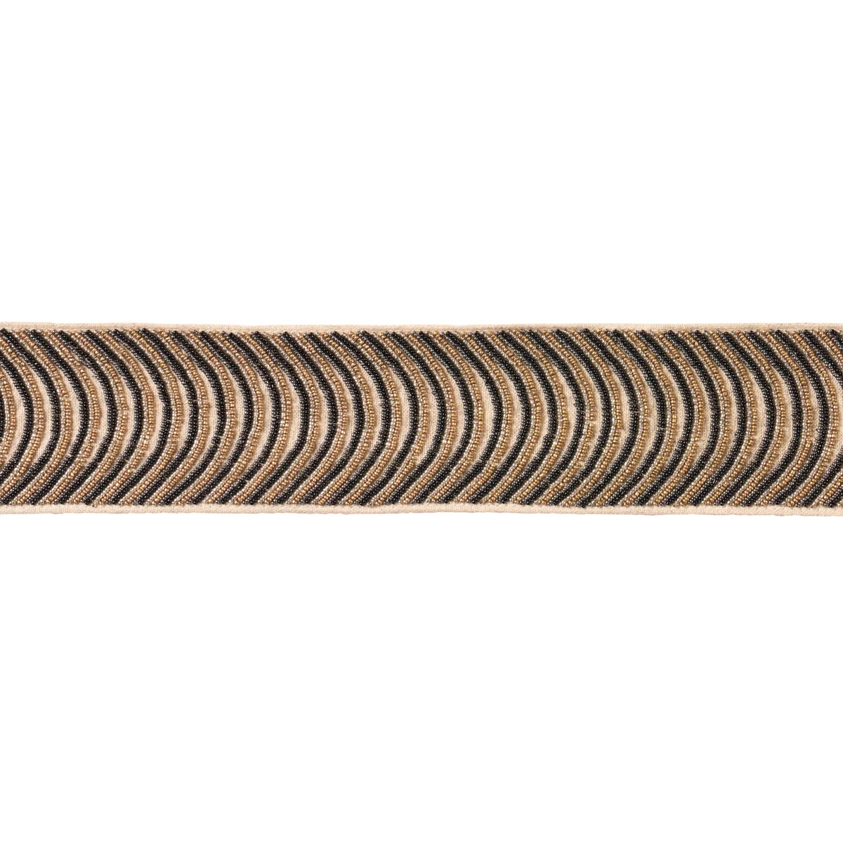 Schumacher Ziegfeld Hand Beaded Tape trim in Ebony (85570)
