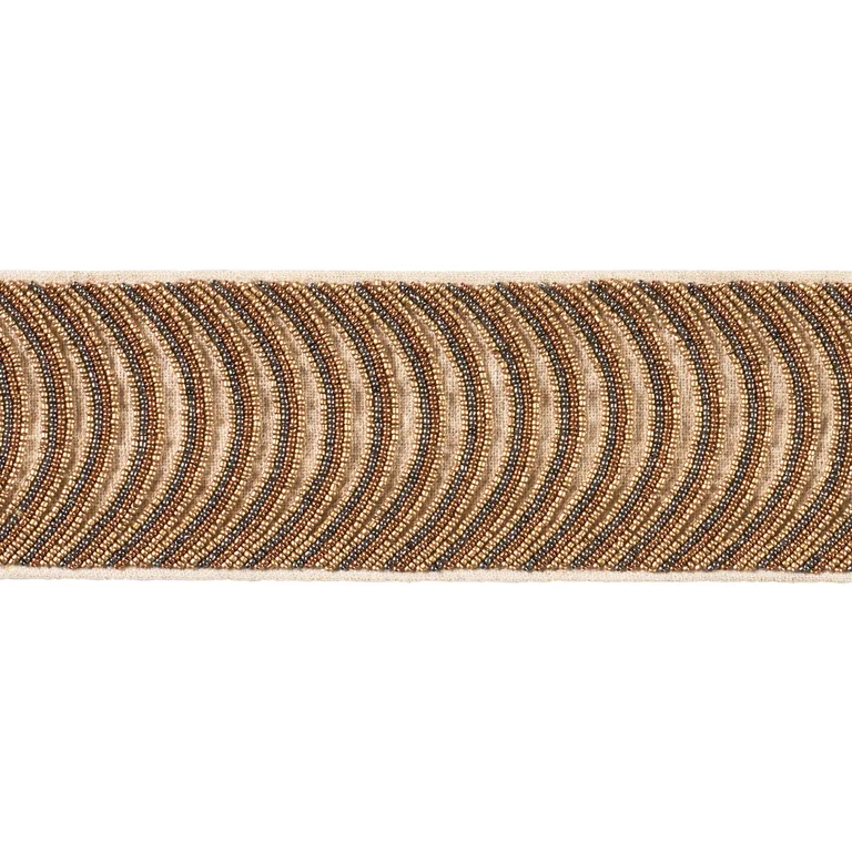 Schumacher Ziegfeld Hand Beaded Tape trim in Gilt (85571)