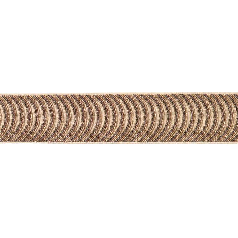 Schumacher Ziegfeld Hand Beaded Tape trim in Gilt (85571)