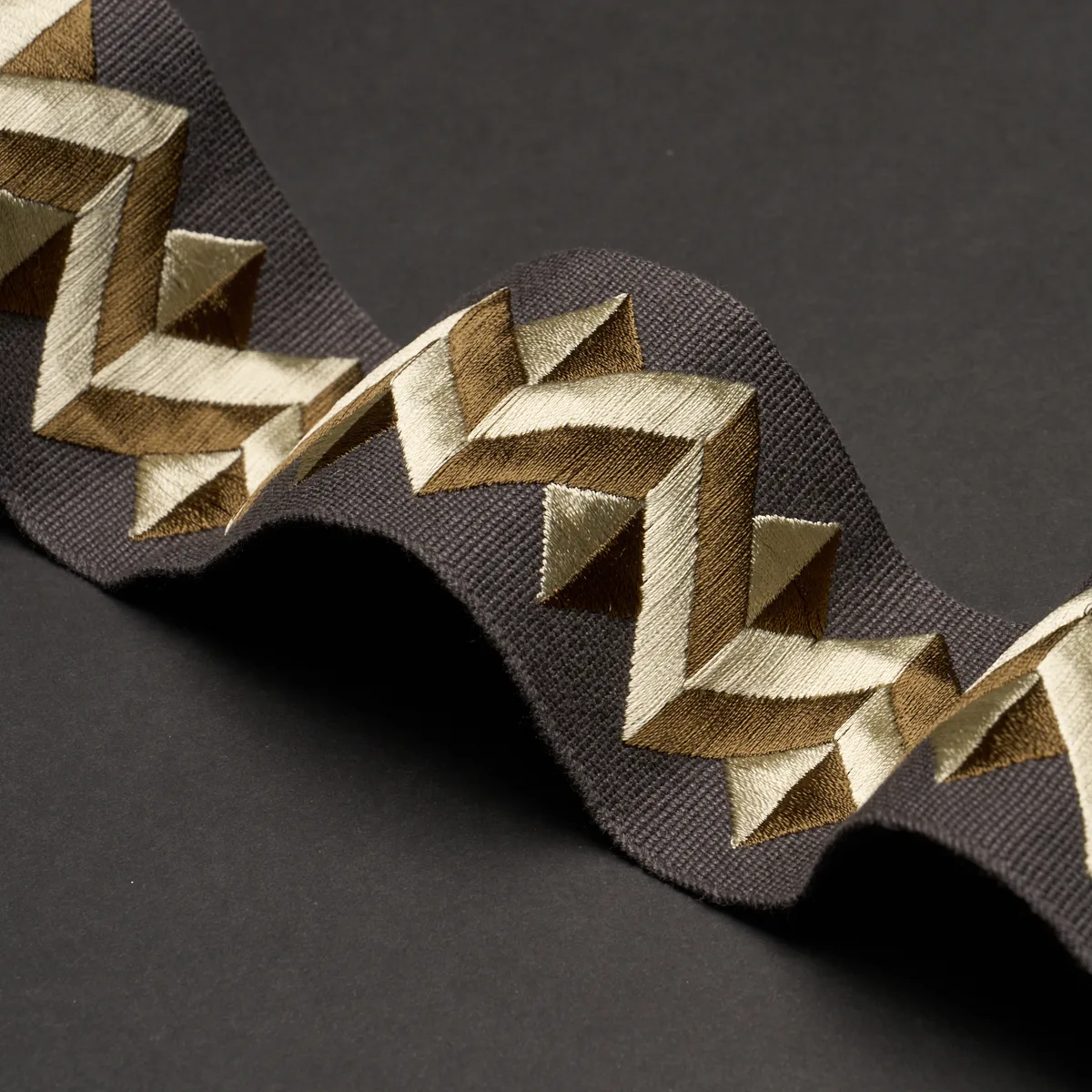 Schumacher Zigzag Moderne Tape trim in Onyx (85582)