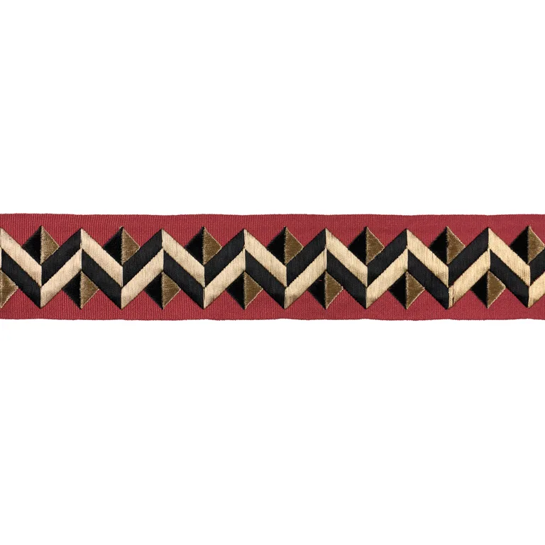 Schumacher Zigzag Moderne Tape trim in Red (85580)