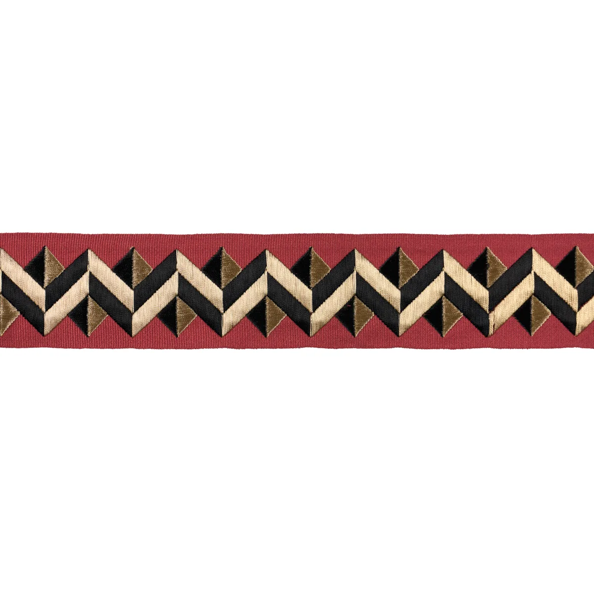 Schumacher Zigzag Moderne Tape trim in Red (85580)