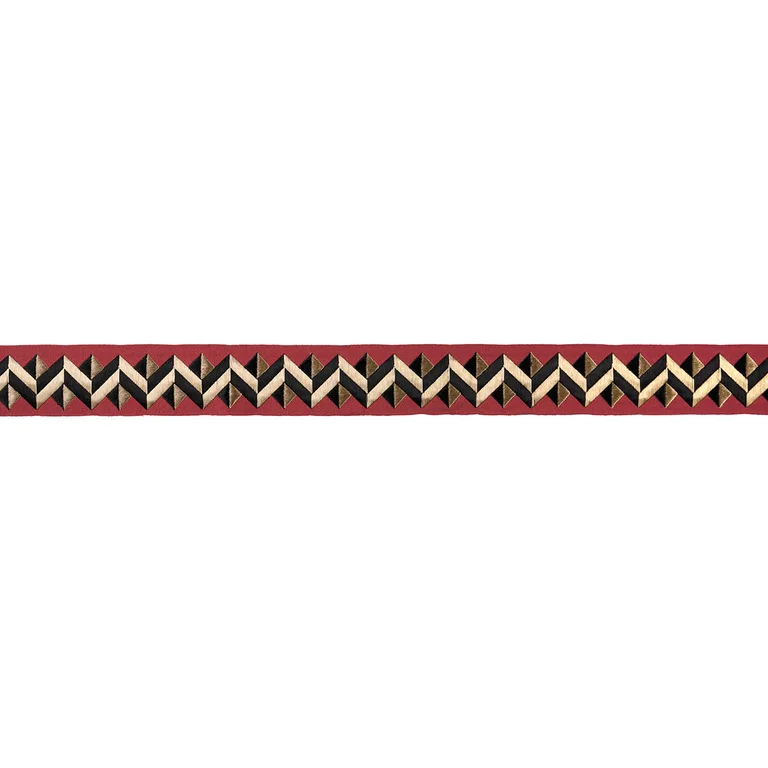 Schumacher Zigzag Moderne Tape trim in Red (85580)