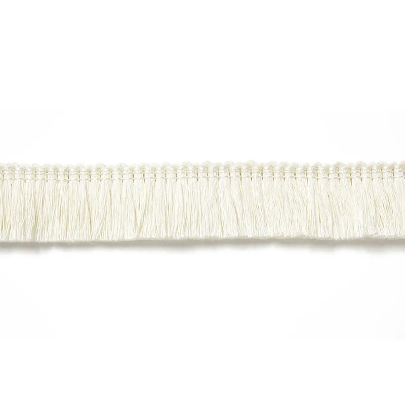 Schumacher Zoe Linen Ruche trim in Blanc (65440)