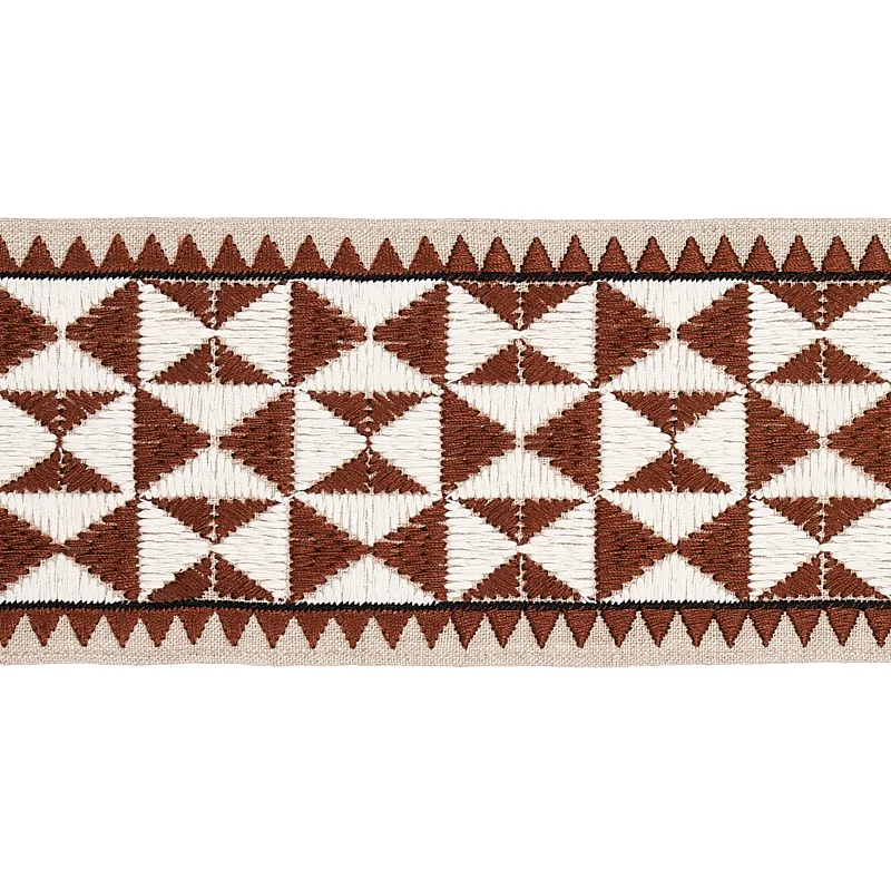 Schumacher Zulma Embroidered Tape trim in Brown (80191)