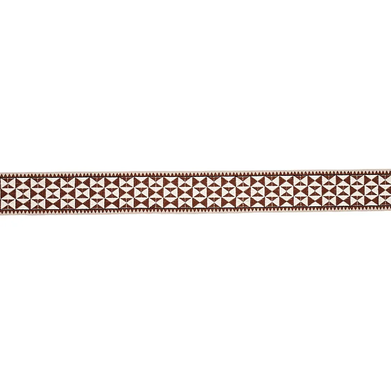 Schumacher Zulma Embroidered Tape trim in Brown (80191)