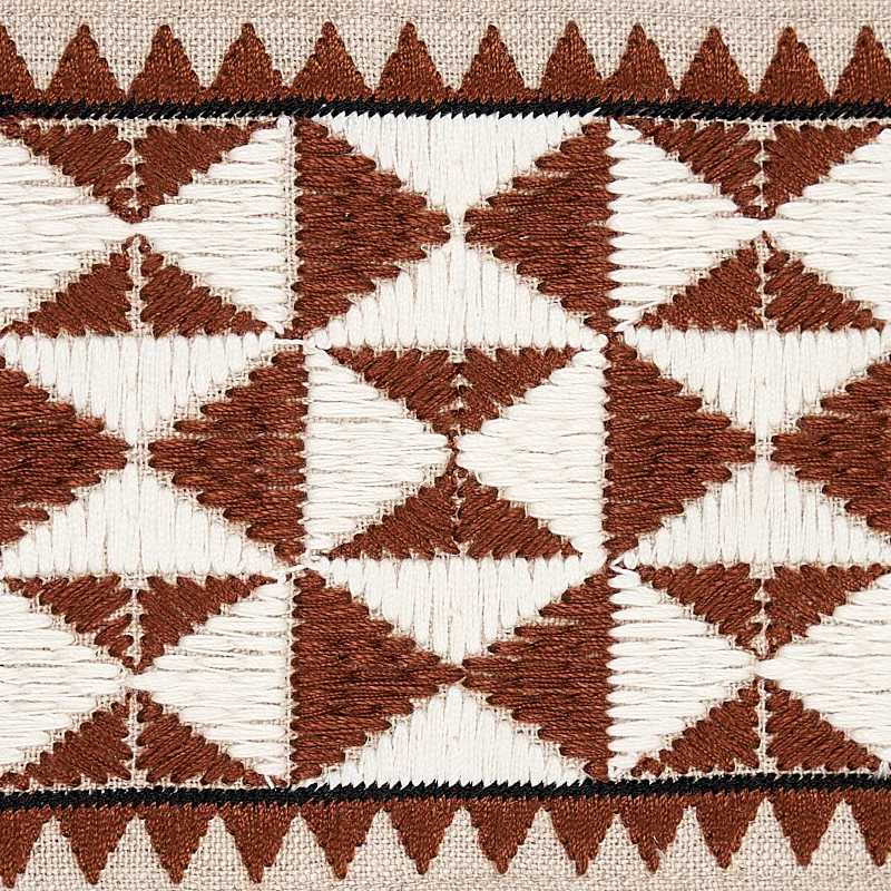 80191 | Zulma Embroidered Tape - Brown Schumacher Zulma Embroidered Tape trim in Brown (80191)