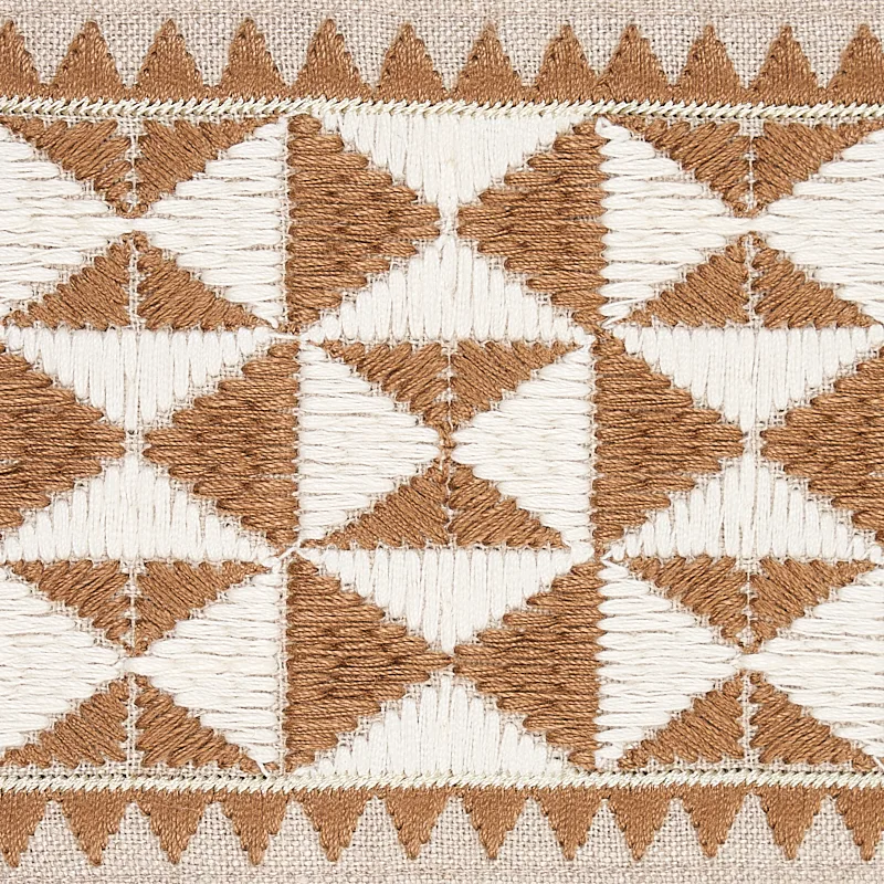 80192 | Zulma Embroidered Tape - Sand Schumacher Zulma Embroidered Tape trim in Sand (80192)