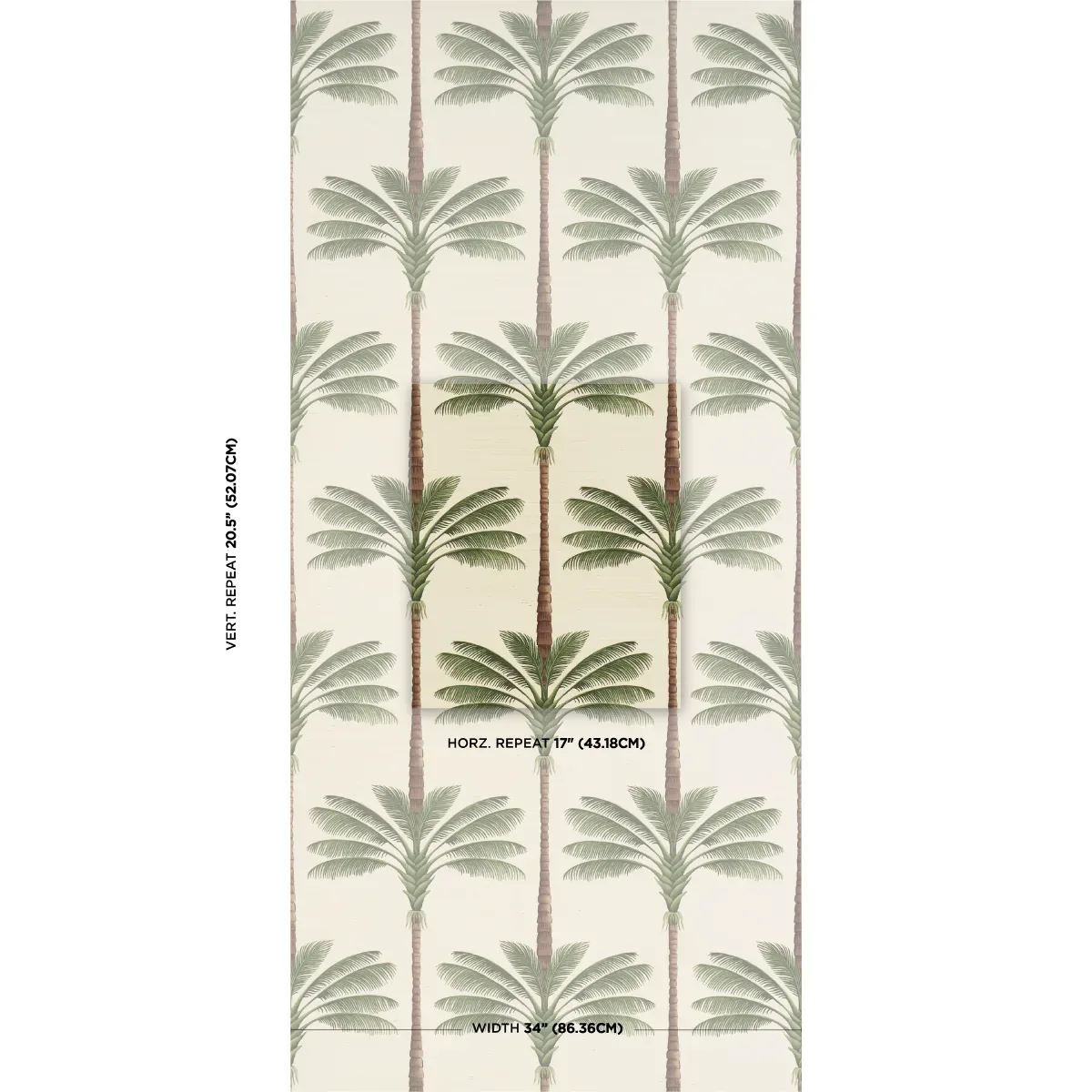 A PALM IS A PALM SISAL DAYLIGHT EVERGREEN Schumacher Wallpaper wallpaper - SKU 5016961