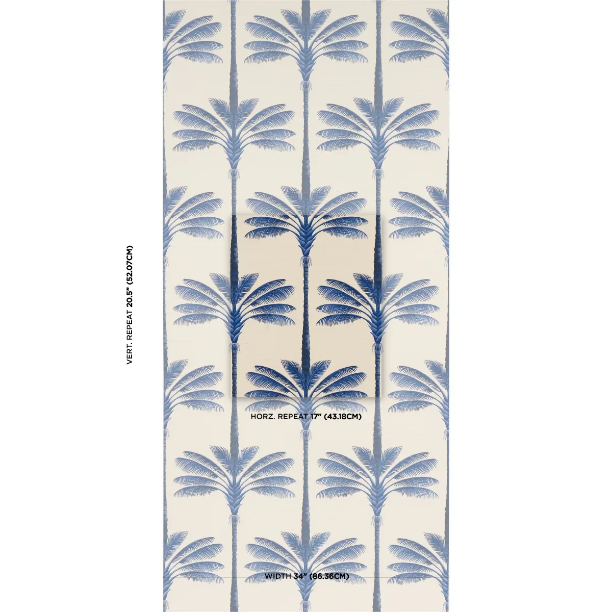 A PALM IS A PALM SISAL INDIGO PALM GROVE Schumacher Wallpaper wallpaper - SKU 5016962