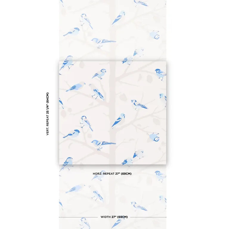 Schumacher A-TWITTER wallpaper, color BLUES, SKU 5005034