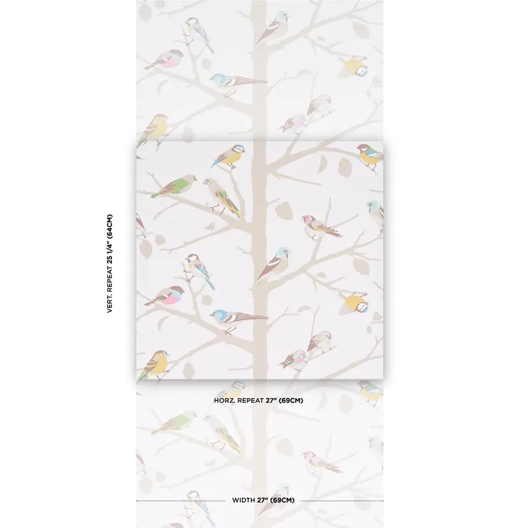 Schumacher A-TWITTER wallpaper, color SOFT MULTI, SKU 5005033