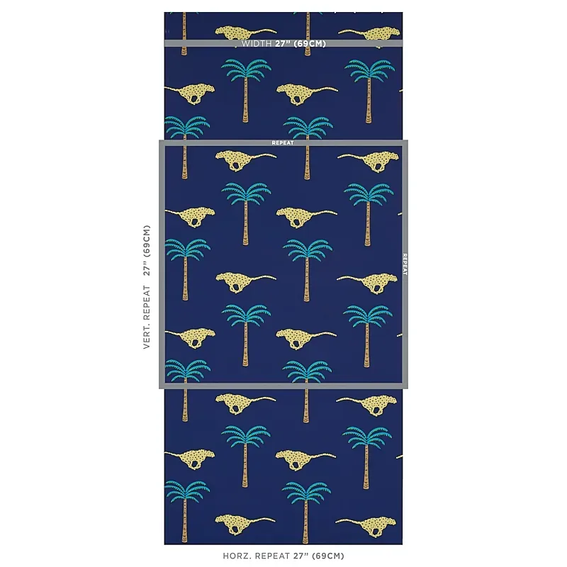 A WILD DESERT DREAM MIDNIGHT Schumacher Wallpaper wallpaper - SKU 5012542