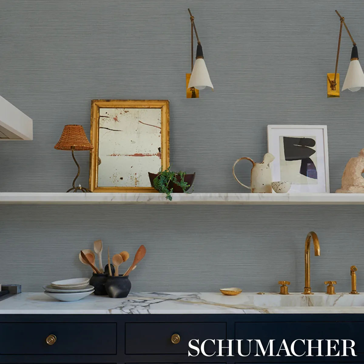 ABACA FINE WEAVE VINYL - HAZE Schumacher Wallpaper | Wallpap ABACA FINE WEAVE VINYL HAZE Schumacher Wallpaper wallpaper - SKU 5017485