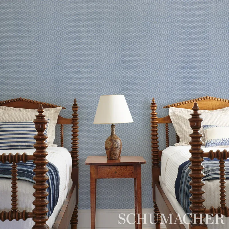 ABACO PAPERWEAVE - BLUE Schumacher Wallpaper | Wallpaper Twi ABACO PAPERWEAVE BLUE Schumacher Wallpaper wallpaper - SKU 5011282